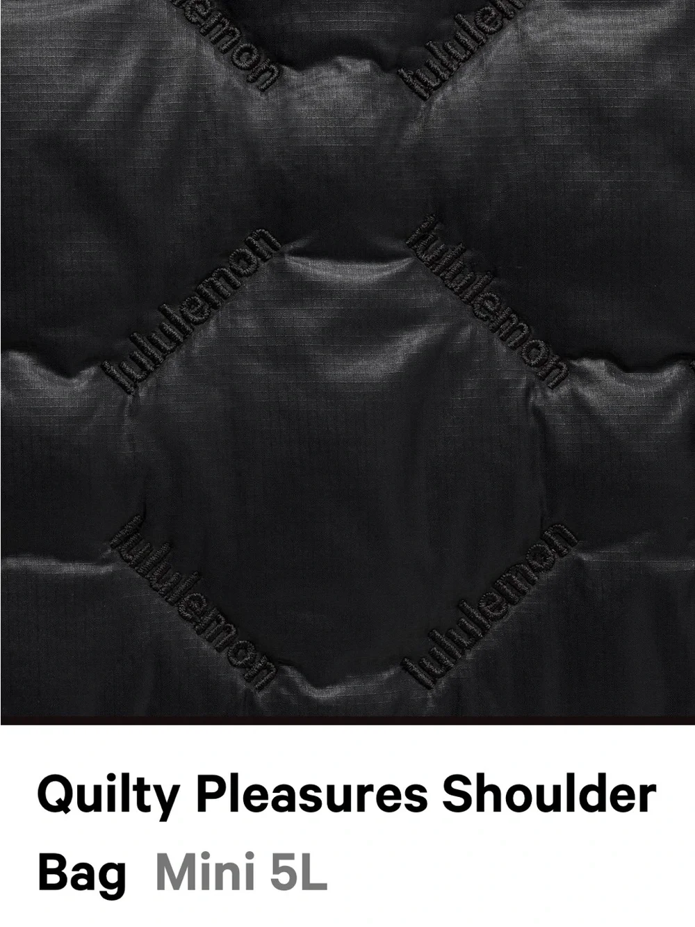 Lululemon Quilty Pleasures Shoulder Bag Mini 5L - Black NWT